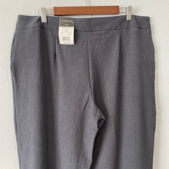 George Women's 18 Uptown Stretch Heather Wide Leg Business Office Career Pants - Picture 6 of 8